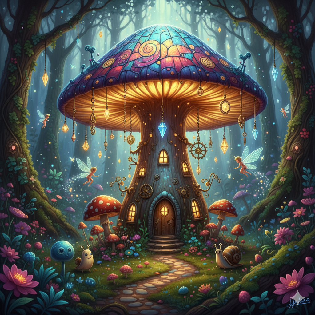 Whimsy Mushroom Statues